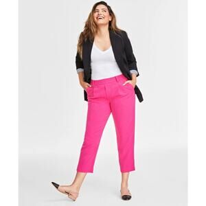 *FLAW* On 34th Pink Fuchsia Pull On Straight Leg Ankle Pants Size Small